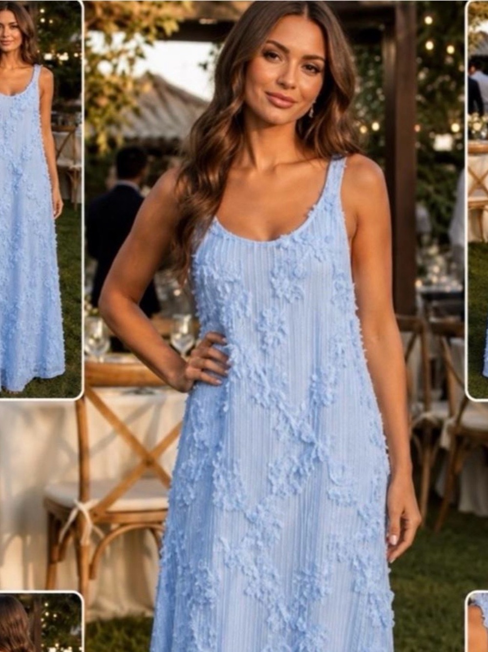 En Saison Pale Blue Floral Dress - Picture 3 of 5